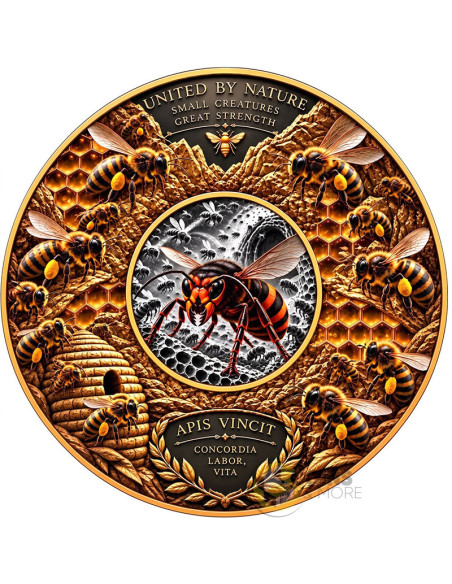 THE BEES AND THE HORNET Hive Battle 1 Kg Copper 1 Oz Silver Libertad Mexico 2026 - Coins & More - À Venir