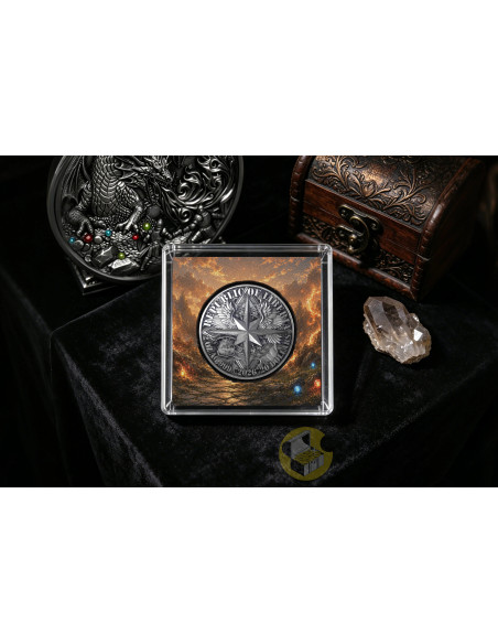 KNIGHT AND DRAGON Antiqued 2 Oz Silver Coin 20$ Liberia 2026 - Coins & More - Demnächst