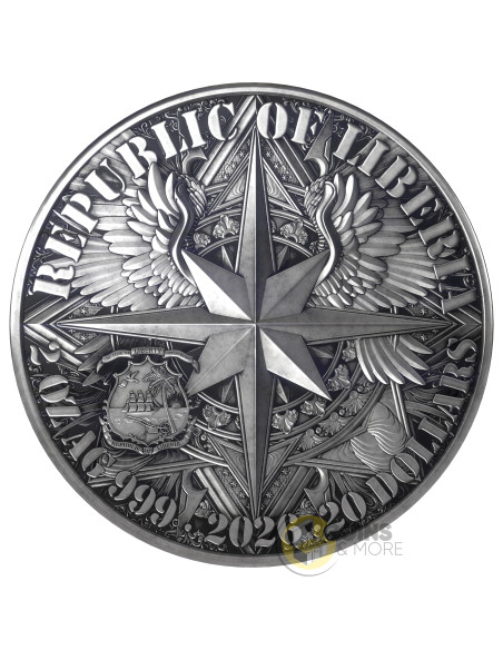 KNIGHT AND DRAGON Antiqued 2 Oz Silver Coin 20$ Liberia 2026 - Coins & More - Demnächst