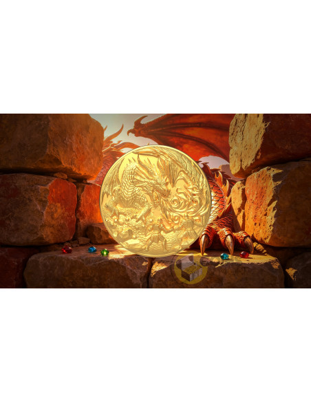 KNIGHT AND DRAGON Gold Gilded 2 Oz Silver Coin 20$ Liberia 2026 - Coins & More - Demnächst