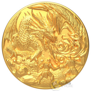 KNIGHT AND DRAGON Gold Gilded 2 Oz Silver Coin 20$ Liberia 2026 - Coins & More - Demnächst