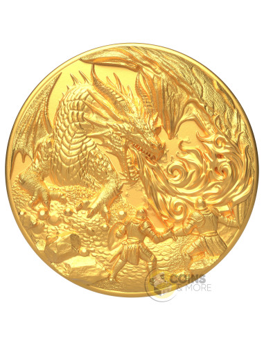 KNIGHT AND DRAGON Gold Gilded 2 Oz Silver Coin 20$ Liberia 2026 - Coins & More - Demnächst