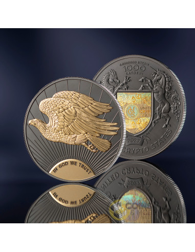 DOUBLE EAGLE 1 Oz Silver Proof Coin 1000 Satoshi United Crypto States 2027 - Coins & More - In Arrivo