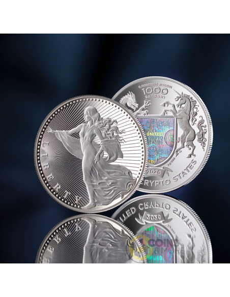 LIBERTY 1/2 Oz Silver Proof Coin 1000 Satoshi United Crypto States 2026 - Coins & More - In Arrivo