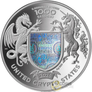 LIBERTY 1/2 Oz Silver Proof Coin 1000 Satoshi United Crypto States 2026 - Coins & More - In Arrivo 2