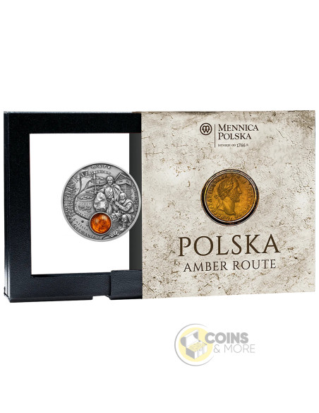 POLAND Amber Route Silver Coin 1$ Niue 2026 - Coins & More - In Arrivo