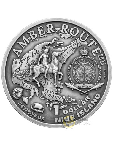 POLAND Amber Route Silver Coin 1$ Niue 2026 - Coins & More - In Arrivo