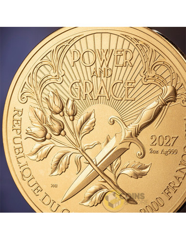 POWER AND GRACE The Aegis 2 Oz Silver Coin 2000 Francs Cameroon 2027 - Coins & More - Coming Soon