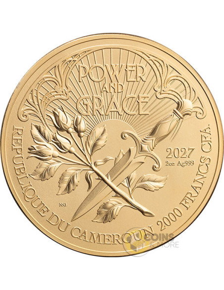 POWER AND GRACE The Aegis 2 Oz Silver Coin 2000 Francs Cameroon 2027 - Coins & More - Coming Soon