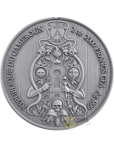 FREEMASONS Secret Societies 2 Oz Silver Coin 2000 Francs Cameroon 2027 - Coins & More - Coming Soon