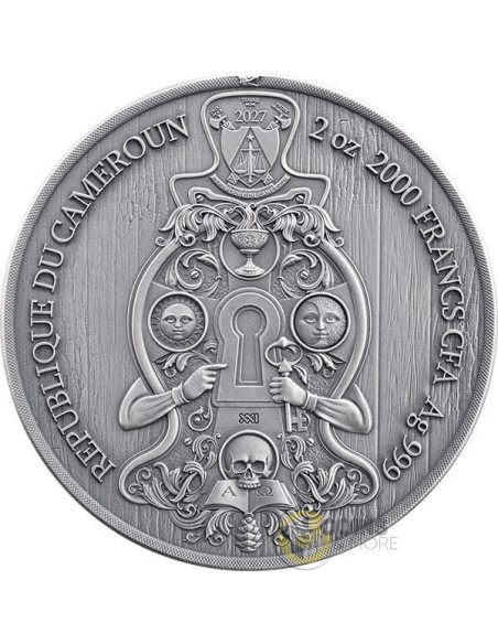FREEMASONS Secret Societies 2 Oz Silver Coin 2000 Francs Cameroon 2027 - Coins & More - Coming Soon