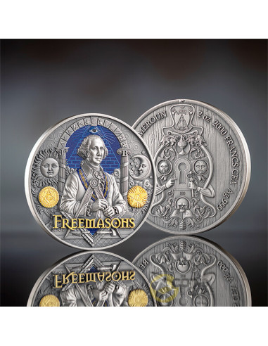 FREEMASONS Secret Societies 2 Oz Silver Coin 2000 Francs Cameroon 2027 - Coins & More - Coming Soon