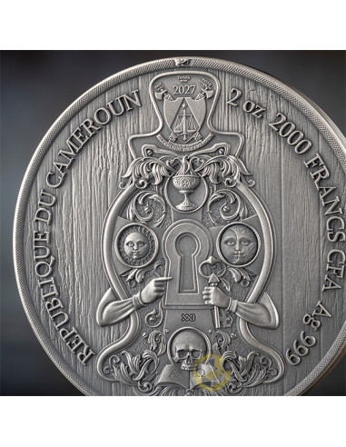FREEMASONS Secret Societies 2 Oz Silver Coin 2000 Francs Cameroon 2027 - Coins & More - Coming Soon