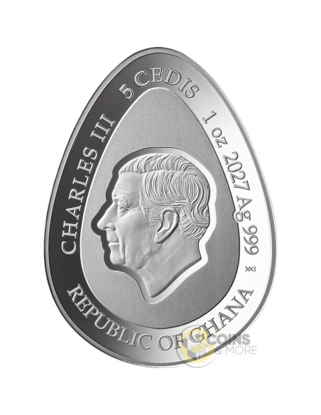 CHARUNOK Ukrainian Pysanka 1 Oz Silver Coin 5 Cedis Ghana 2027 - Coins & More - Coming Soon