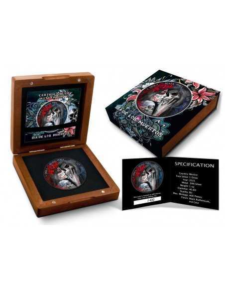 DIA DE LOS MUERTOS III Day Of The Dead Libertad 1 oz silver coin 1 Onza Mexico 2021 - Coins & More - Mexique