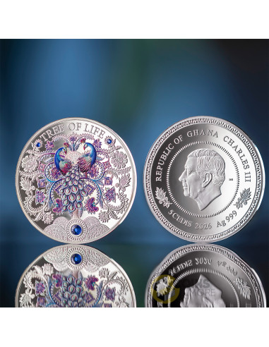 WINTER TREE OF LIFE 1 Oz Silver Proof Coin 5 Cedis Ghana 2026 - Coins & More - Coming Soon