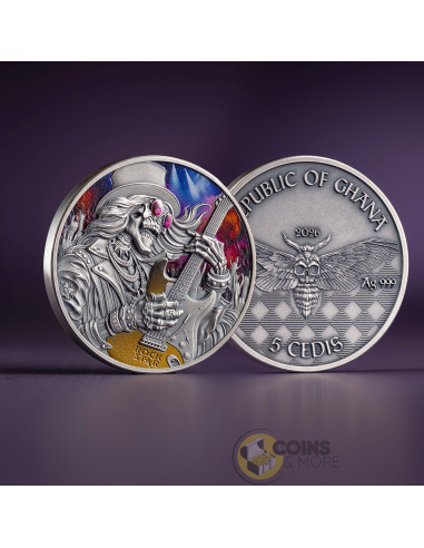 ROCKSTAR Memento Mori 1 Oz Silver Coin 5 Cedis Ghana 2026 - Coins & More - Coming Soon