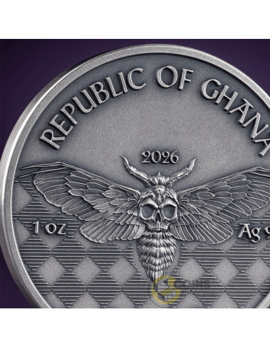 ROCKSTAR Memento Mori 1 Oz Silver Coin 5 Cedis Ghana 2026 - Coins & More - Coming Soon