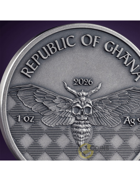 ROCKSTAR Memento Mori 1 Oz Silver Coin 5 Cedis Ghana 2026 - Coins & More - Coming Soon