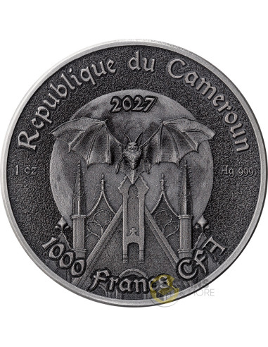 THE BAT Creatures of Nocturne 1 Oz Silver Coin 1000 Francs Cameroon 2027 - Coins & More - Coming Soon