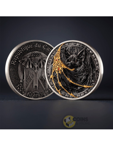 THE BAT Creatures of Nocturne 1 Oz Silver Coin 1000 Francs Cameroon 2027 - Coins & More - Coming Soon