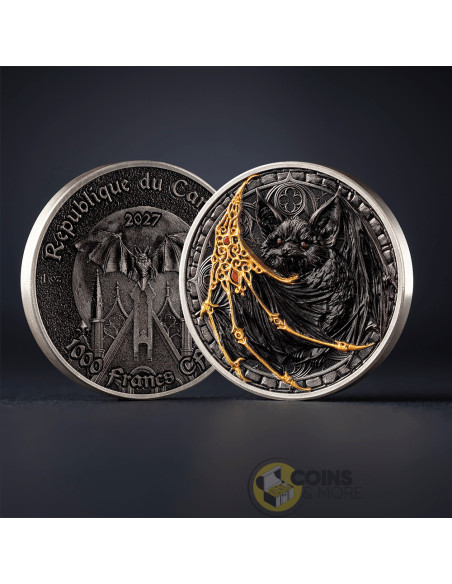 THE BAT Creatures of Nocturne 1 Oz Silver Coin 1000 Francs Cameroon 2027 - Coins & More - Coming Soon