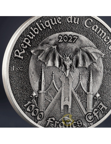 THE BAT Creatures of Nocturne 1 Oz Silver Coin 1000 Francs Cameroon 2027 - Coins & More - Coming Soon
