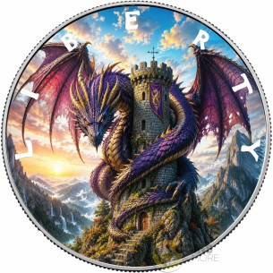 THE WATCHER'S TOWER Mythic Realms 1 Oz Silver Coin 1$ USA 2027 - Coins & More - Coming Soon