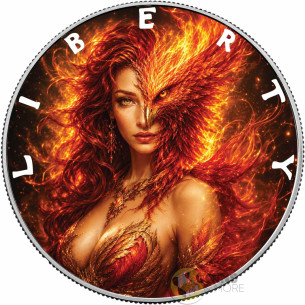 THE PHOENIX BORNE Mythic Realms 1 Oz Silver Coin 1$ USA 2027 - Coins & More - Coming Soon