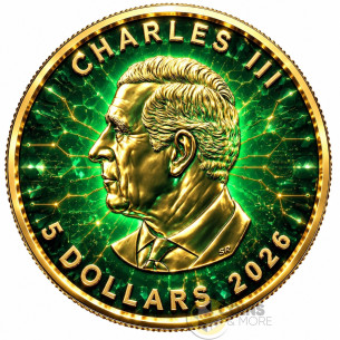 THE EMERALD BEE Maple Leaf 1 Oz Silver Coin $5 Canada 2026 - Coins & More - In Arrivo 2