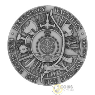 ATTILA THE HUN Legendary Warriors 2 Oz Silver Coin 5$ Niue 2026 - Coins & More - Próximamente 2