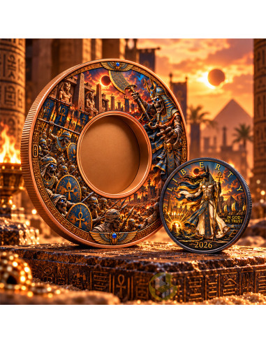 ANUBIS VS THE CURSED PHARAOH The Eternal Curse 1 Kg Copper 1 Oz Silver Eagle USA 2026 - Coins & More - Próximamente