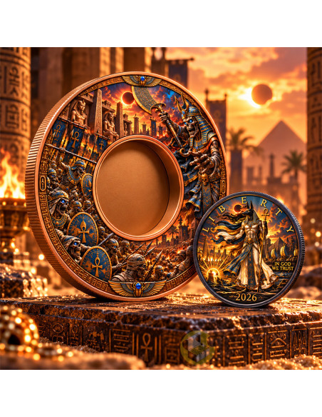 ANUBIS VS THE CURSED PHARAOH The Eternal Curse 1 Kg Copper 1 Oz Silver Eagle USA 2026 - Coins & More - Próximamente