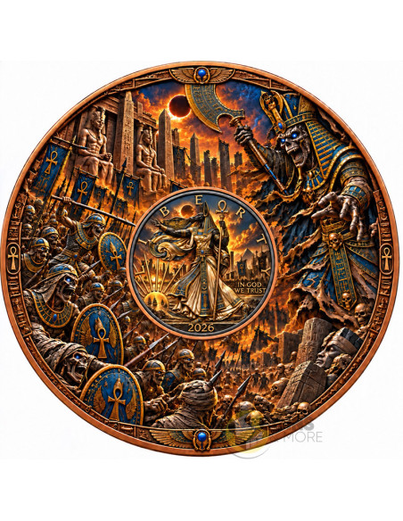 ANUBIS VS THE CURSED PHARAOH The Eternal Curse 1 Kg Copper 1 Oz Silver Eagle USA 2026 - Coins & More - Próximamente
