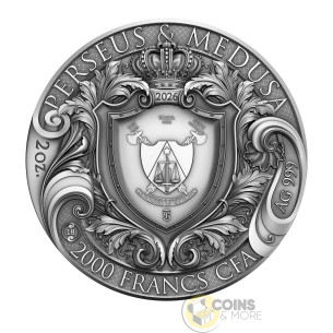 PERSEUS & MEDUSA 2 Oz Silver Coin 2000 Francs Cameroon 2026 - Coins & More - À Venir 2