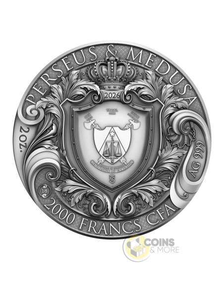 PERSEUS & MEDUSA 2 Oz Silver Coin 2000 Francs Cameroon 2026 - Coins & More - À Venir