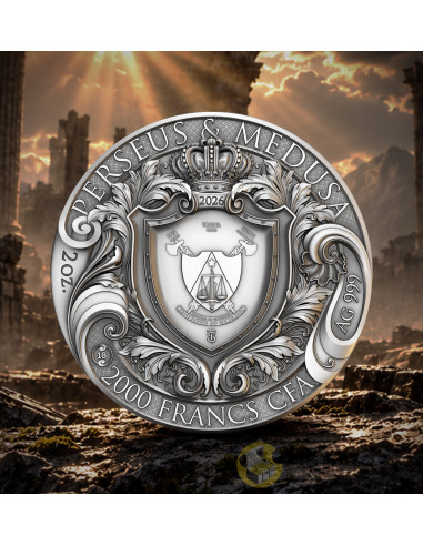 PERSEUS & MEDUSA 2 Oz Silver Coin 2000 Francs Cameroon 2026 - Coins & More - À Venir