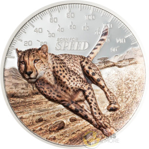 CHEETAH Born For Speed 1 Oz Silver Coin 5$ Cook Islands 2027 - Coins & More - Coming Soon