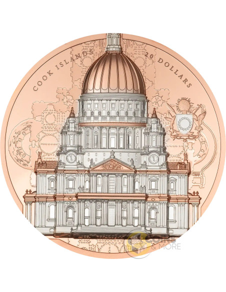 SAINT PAUL'S CATHEDRAL Arqline 3 Oz Silver Coin 20$ Cook Islands 2027 - Coins & More - À Venir