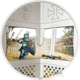 SWORD FIGHTING Knight Games 1 Oz Silver Coin 5$ Cook Islands 2027 - Coins & More - Coming Soon