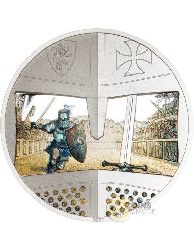 SWORD FIGHTING Knight Games 1 Oz Silver Coin 5$ Cook Islands 2027 - Coins & More - Coming Soon