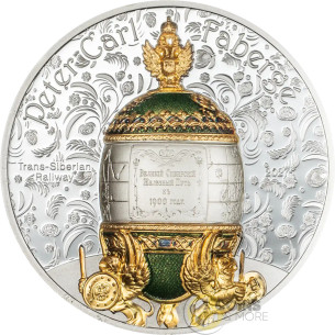 TRANS-SIBERIAN RAILWAY Fabergé 2 Oz Silver Coin 1000 Togrog Mongolia 2027 - Coins & More - Coming Soon