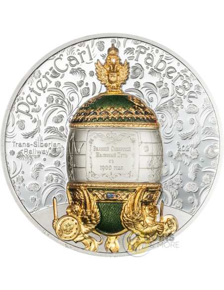 TRANS-SIBERIAN RAILWAY Fabergé 2 Oz Silver Coin 1000 Togrog Mongolia 2027 - Coins & More - Coming Soon