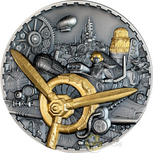 AVIATION Steampunk 1Kg Silver Coin 100$ Cook Islands 2027 - Coins & More - Coming Soon