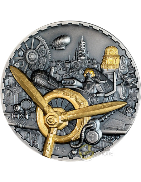 AVIATION Steampunk 1Kg Silver Coin 100$ Cook Islands 2027 - Coins & More - Demnächst