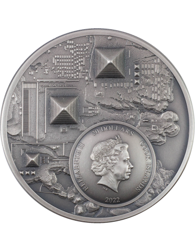 LEGACY OF THE PHARAOHS Antique 3 Oz Silver Coin 20$ Cook Islands 2022