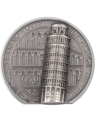 LEANING TOWER OF PISA 2 Oz Silver Coin 10$ Cook Islands 2022 - Coins & More - Arte e Architettura