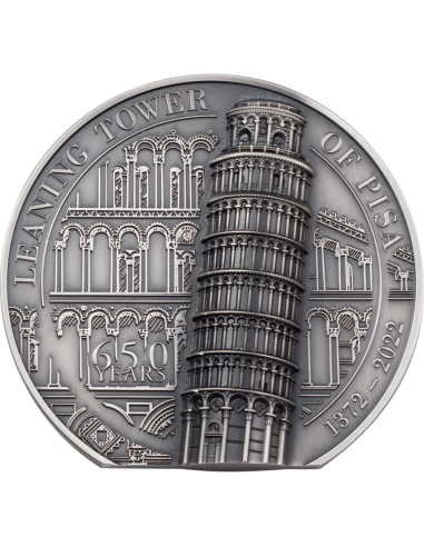 LEANING TOWER OF PISA 5 Oz Silver Coin 25$ Cook Islands 2022
