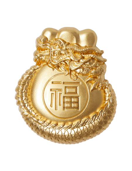 CHINESE DRAGON FORTUNE BAG 1 Oz Silver Coin 5000 Francs Chad 2022 - Coins & More - Tchad