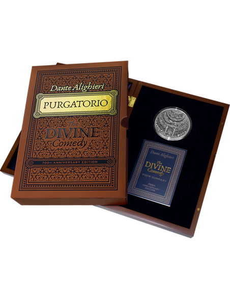 PURGATORIO The Divine Comedy 700th Anniversary 5 Oz Silver Coin 5000 Francs Cameroon 2021 - Coins & More - Camerún